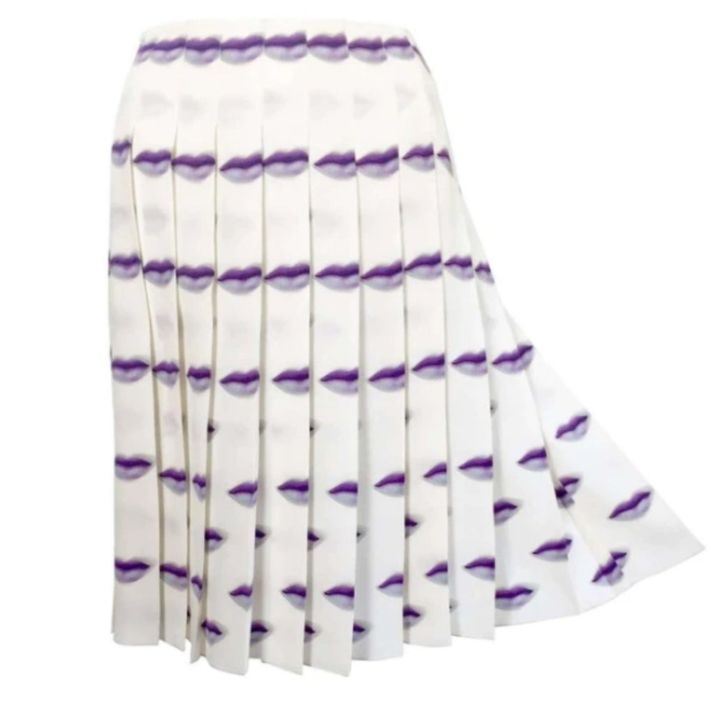 PRADA LIPS LIP PRINT SKIRT ICONIC VINTAGE S2000 RARE COLLECTIBLE SIZE 40 / US 6